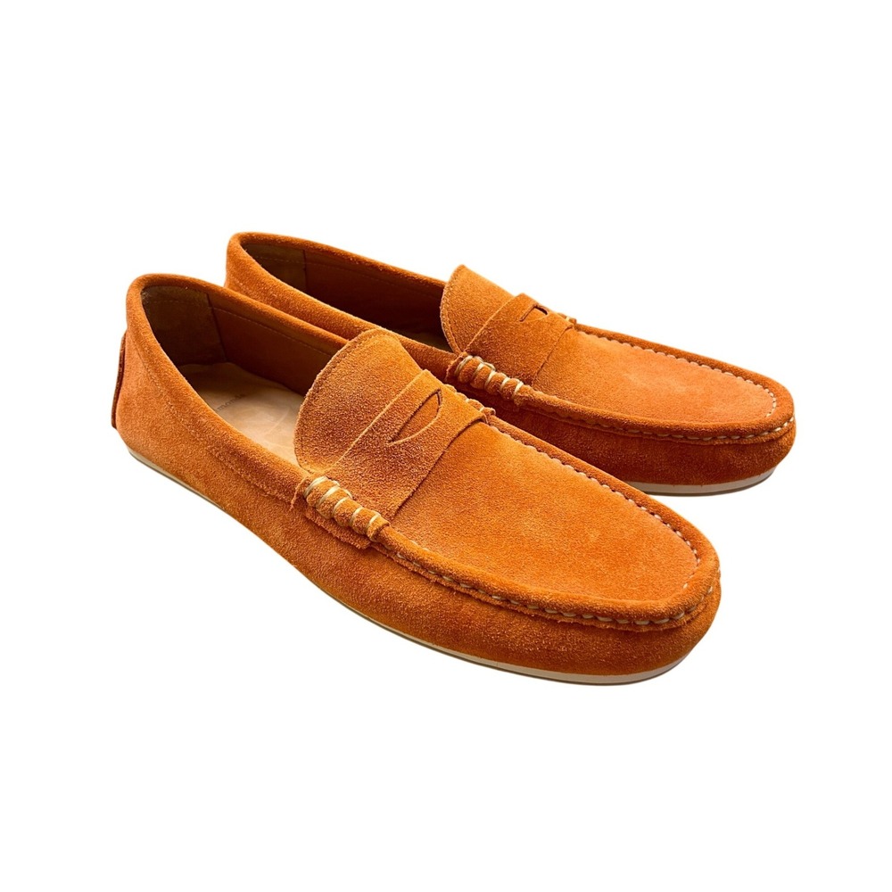 ALLEN EDMONDS Turner Suede Penny Driving Loafers  Orange 11.5 D Shoes Preppy